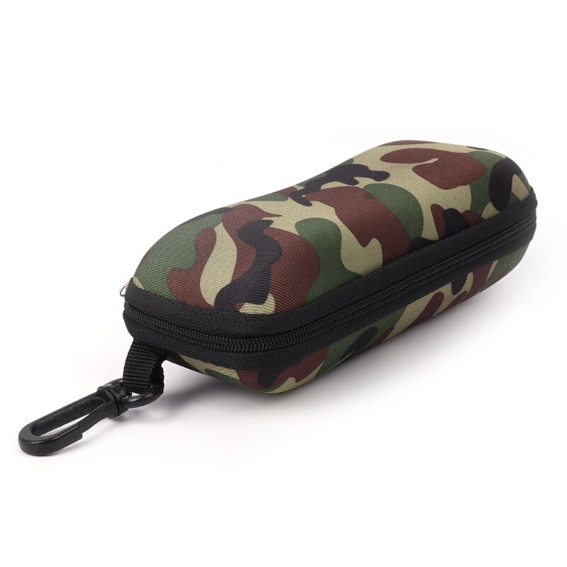 Briller boks solbrille etui kamuflasje oppbevaring beskytter glidelås unisex beholder