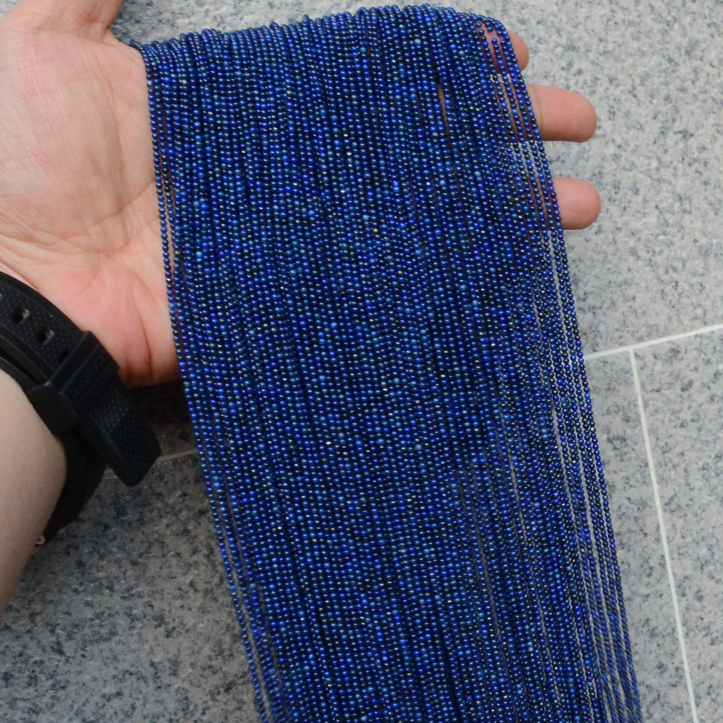 Lapis Lazuli naturais Pequenas Soltas Em Torno Beads 1.8mm-Sem Tratamento