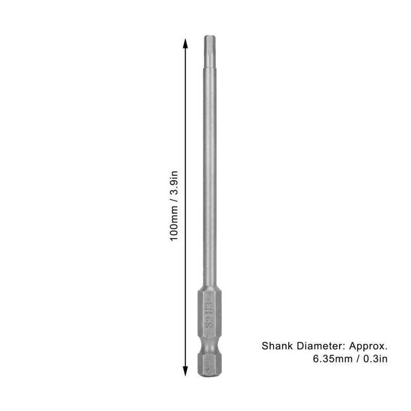 Sandblast Screwdriver Bit Electric 3mm Hex Strong Magnetic Hardened Hardware Hand Tool /4 100mm Pistola