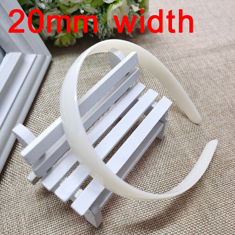 10pieces White Plastic Headbands 5-25 mm Plain No Teeth Head Hoop Band Base for DIY Hair Jewelry Making Headbands Accessories: 20mm width