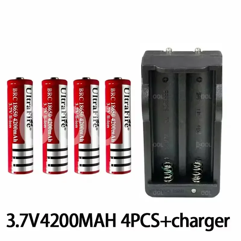 18650 Batterij 4200 mAh 3.7 V 18650 Lithium-ion Batterij Afstandsbediening Schroevendraaier Oplaadbare Batterij + lader: GRIJS