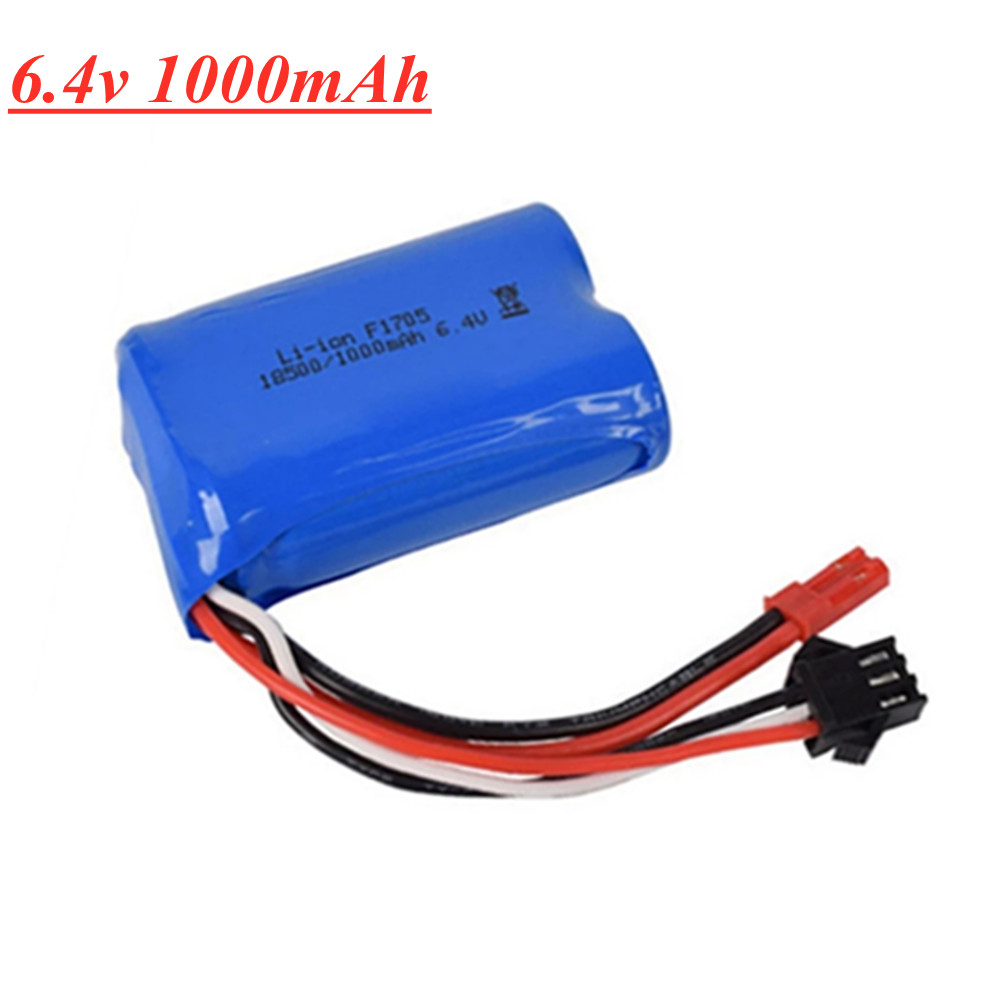 6.4v 500mah 750mah 800mah 1000mah Li-ion Battery for wltoys L959 18628 RC Car Boat Trucks Spare Parts: green