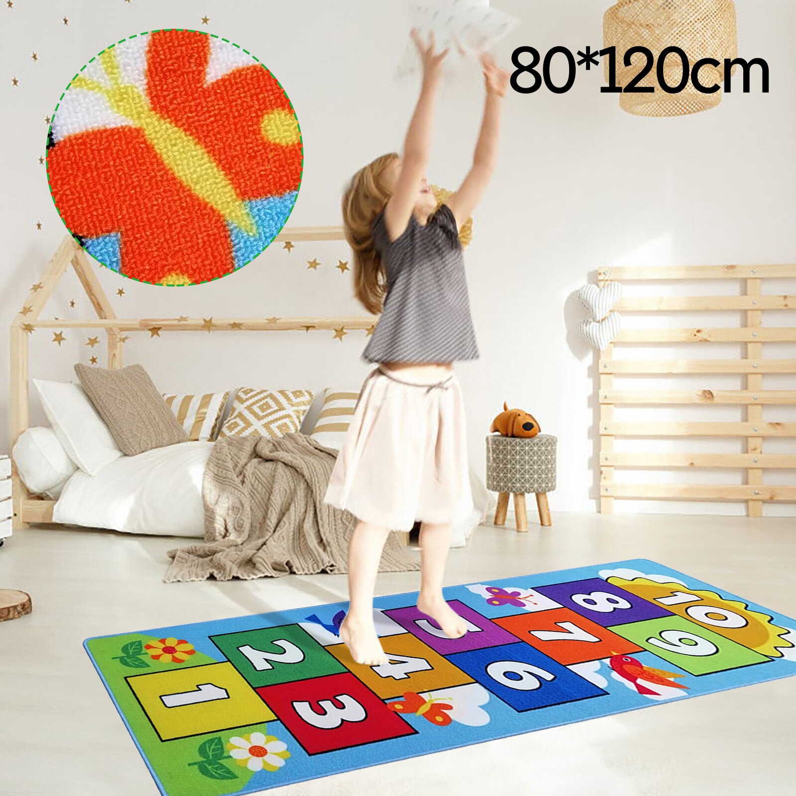 Children's Toys Cute Hopscotch Carpet Anti-slip Mat Children's Game Climbing Mat Fun Car Children's Room Home Decoration: D