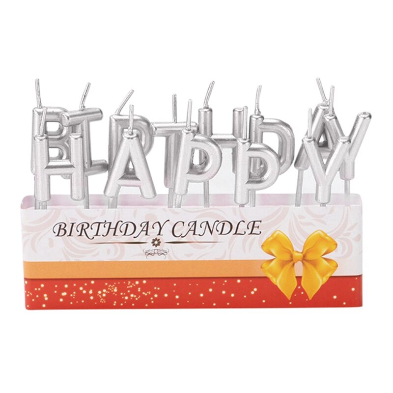 Colorful Birthday Candles HAPPY BIRTHDAY Letters Candle Cake Decoration Supplies: 2