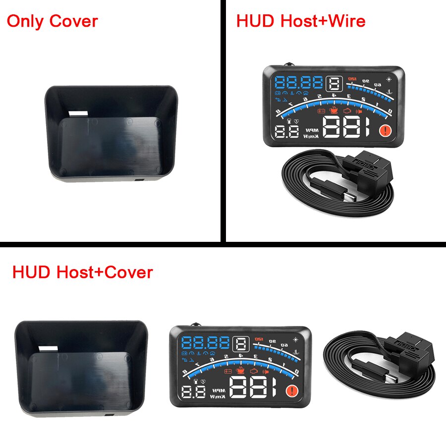 Auto Head Up Display Auto Obdii Eobd 5.5 "Voorruit Projector Hud Display Shift Herinnering Water Temp Rpm Km/H Mph Brandstofverbruik