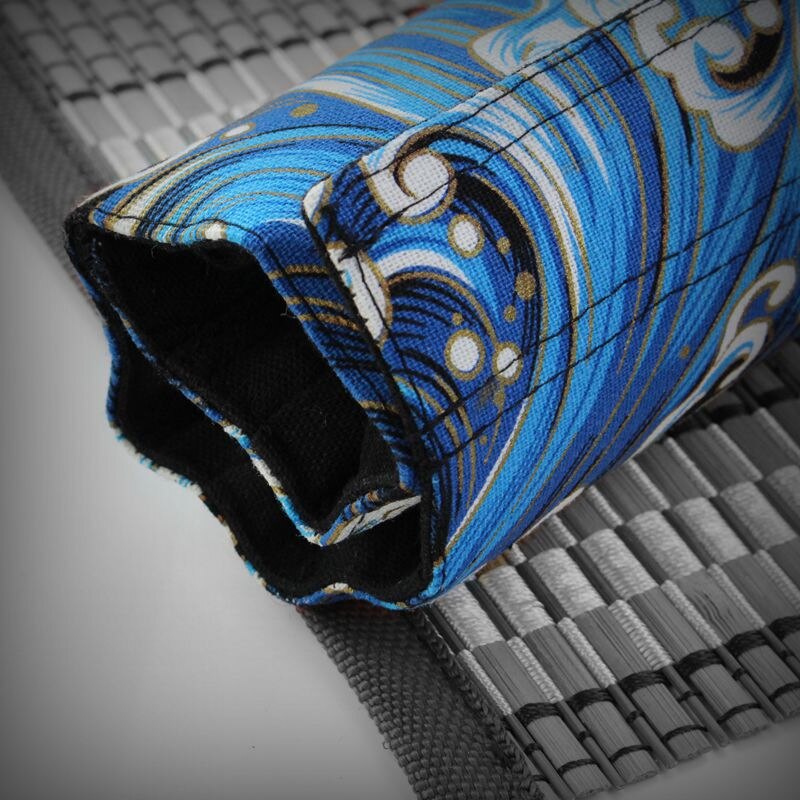 7.5 inch Antiquity Pencil Case Pen Wrap Double Tassel Ocean Wave Printing Sea Cliff Coffee Flower 4/7/10 Slots Clear Pattern