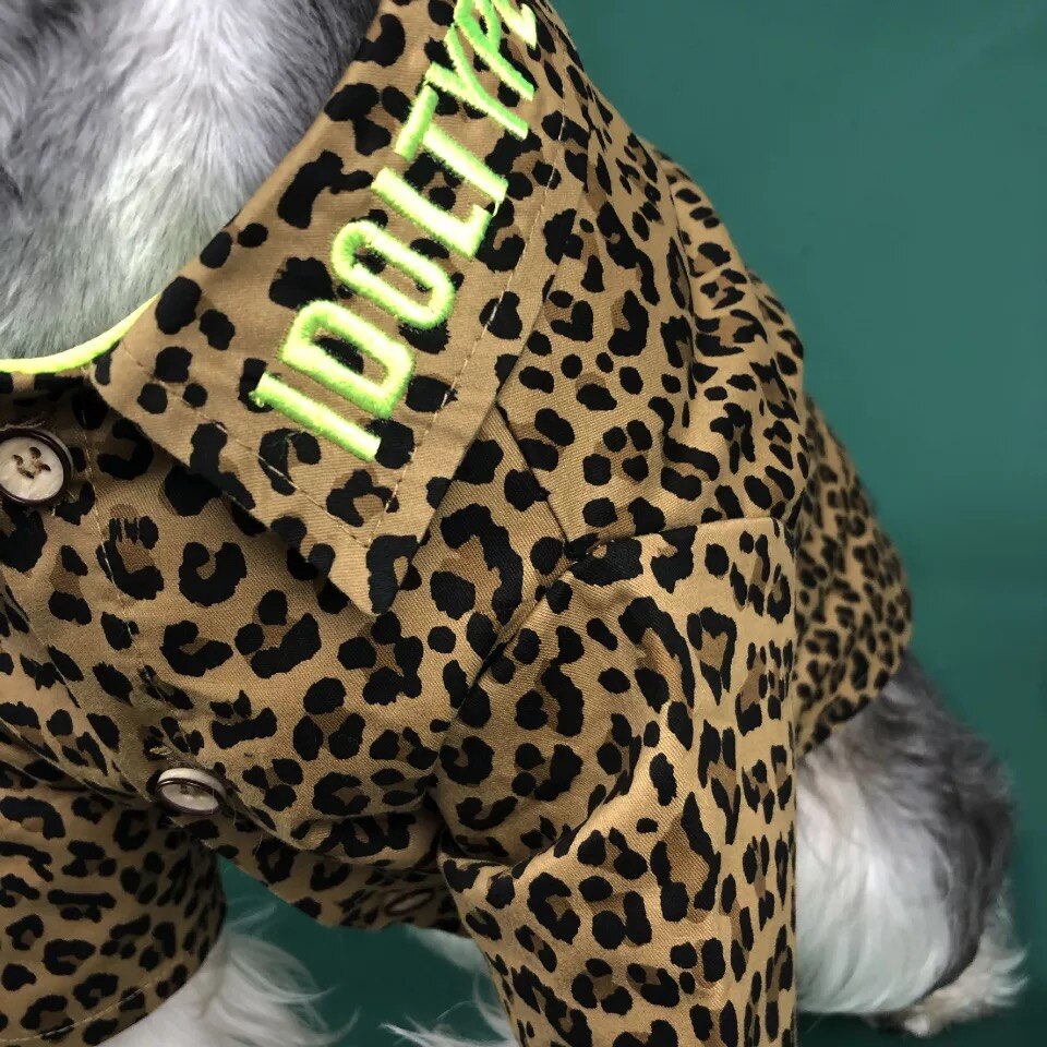 Mode Hond Luipaard Print Shirt Kleding Voor Kleine Medium Puppy Honden Kleding Jas Outdoor Kostuums Franse Bulldog YHC01