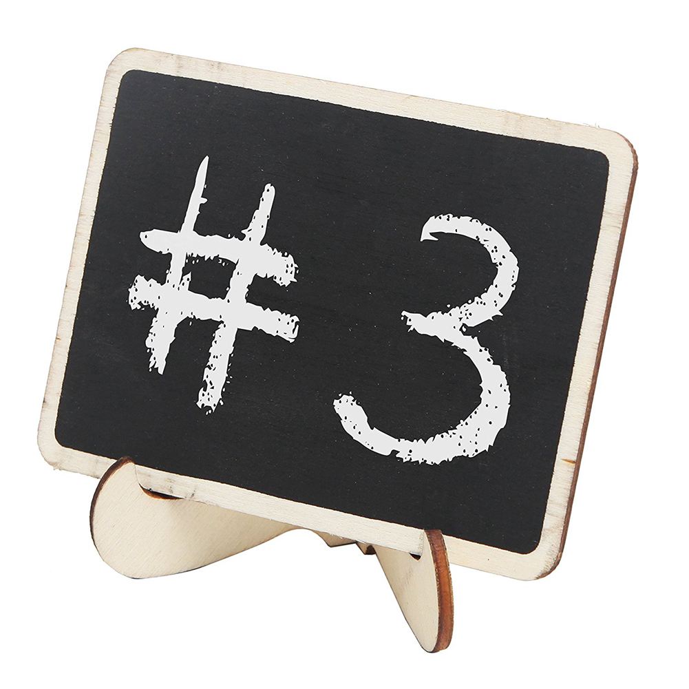 Ppyy -Mini Houten Frame Tafel Nummer Krijtbord Borden Met Stand, Pack Van 12