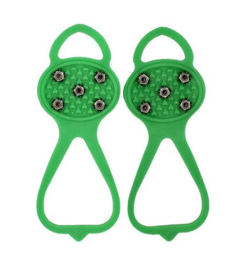 Universal Non-Slip Gripper Spikes Anti-Slip Over Shoe Durable Cleats with Good Elasticity Easy to Pull On or Take Off Ho: Green