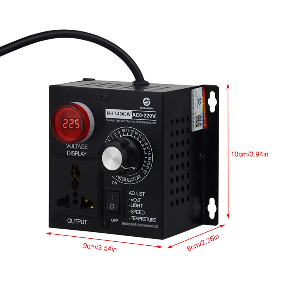 Régulateur De Tension Voltage Contrôleur Vitesse Dimmer SCR 2000W AC