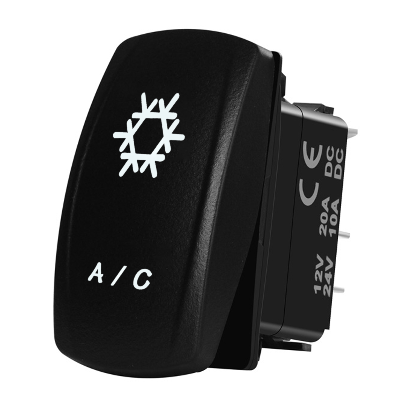 Air Condition Rocker Switch A/C Backlight 5 Pin SPST ON OFF Waterproof for Camper Car Off Road Marine Boat