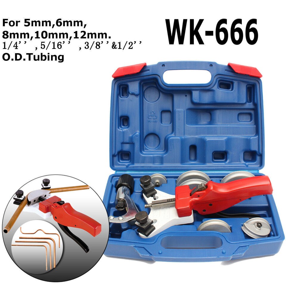 Meijiabuy Tubing Pipe Bender WK-666 Copper Pipe Tubing Bender Manual Tube Bending Tool Kit 5-12mm