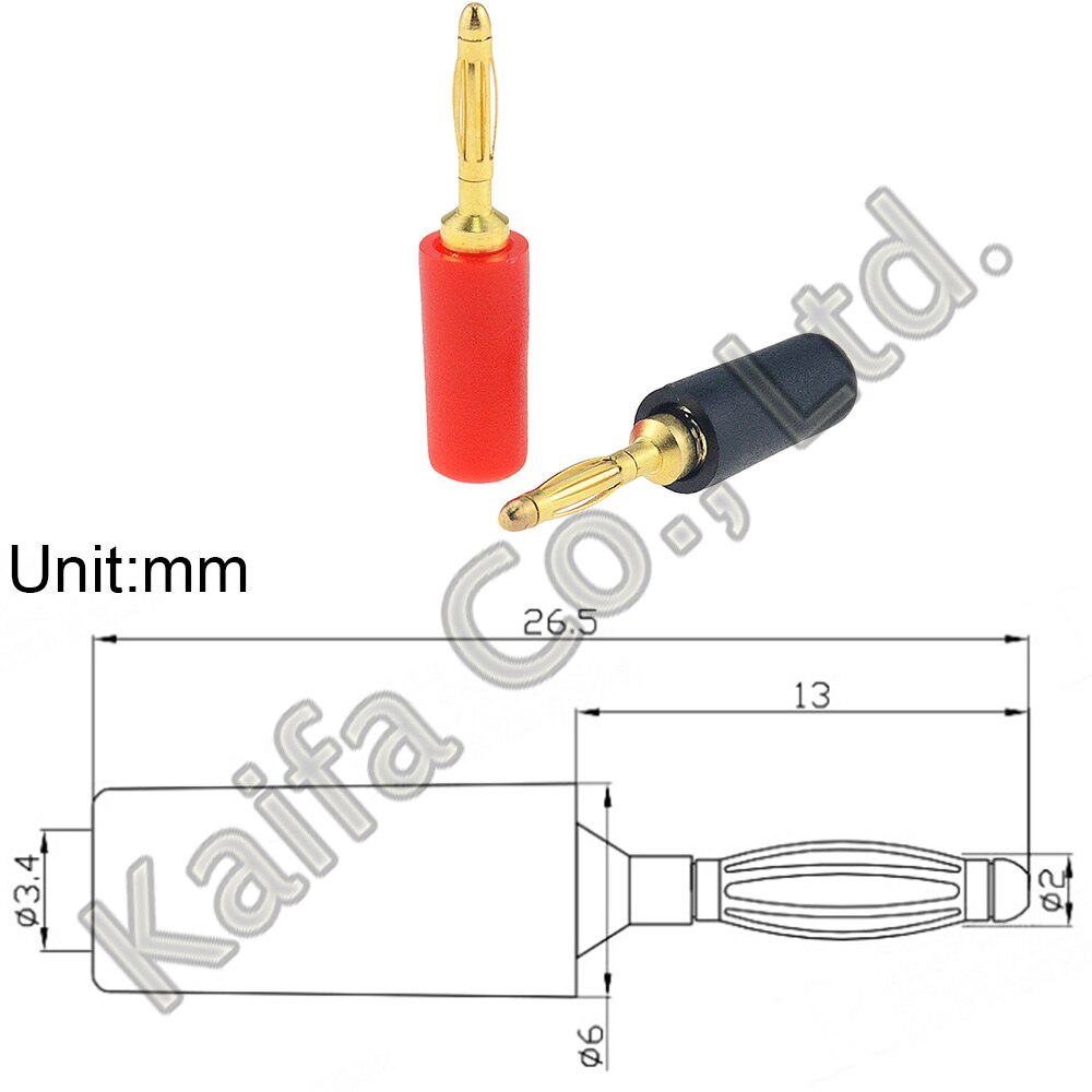 5Stck Gold-überzogene 2MM Kleine Banane Stecker 2mm Laterne Kopf Schweißen Für Experiment Prüfung Linie Isolierung Tafel Stecker Bananen Buchse