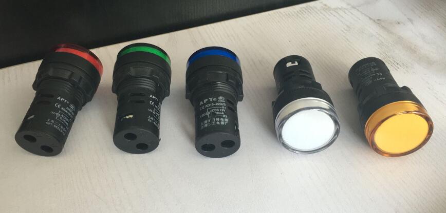 Indicador de potencia LED AD16-22D/S, 22mm, AC220V, luz de señal, lámpara piloto, 10 Uds.