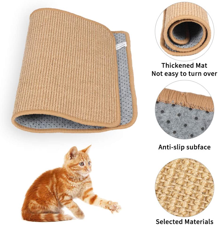 Cat Scratching Mat Natural Sisal Cat Scratch Rug Mat Anti Slip Cat Scratcher Claw Pad Sleeping Carpet Kitty Toy Protect Sofa