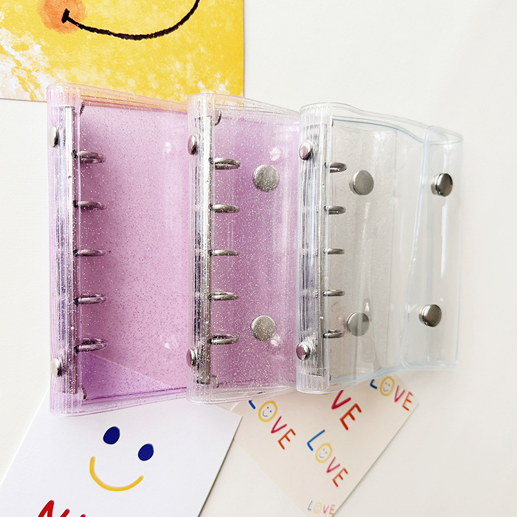 M5 glitterfargede løse ark 5-- hulls godterifarget permomslag journal skisseboktilbehør dagbok kontorrekvisita