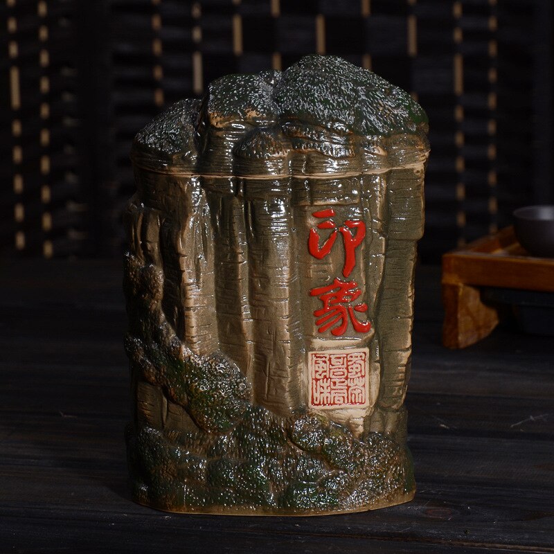 Gourd Ceramic Porcelain Tea Caddy Teaware Kiln Turned Pot Household Sealed Storage Pot Tea Storage Tea Container Tea Cans: A