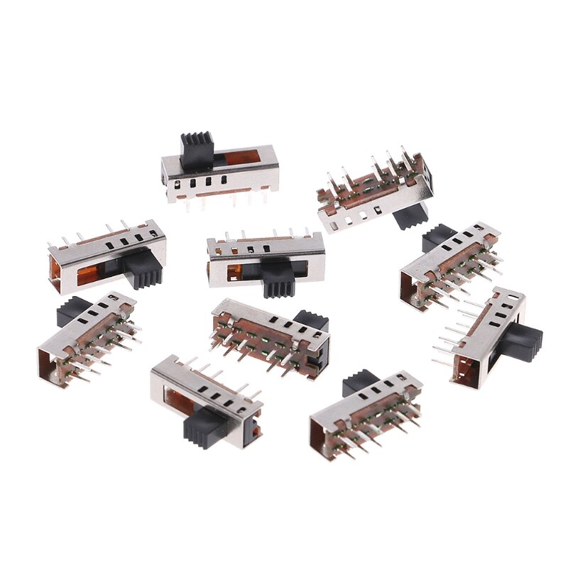 10Pcs SS24E01-G5 Slide Switches Vertical 0.5A 10 Pin 4 Position Toggle Switch