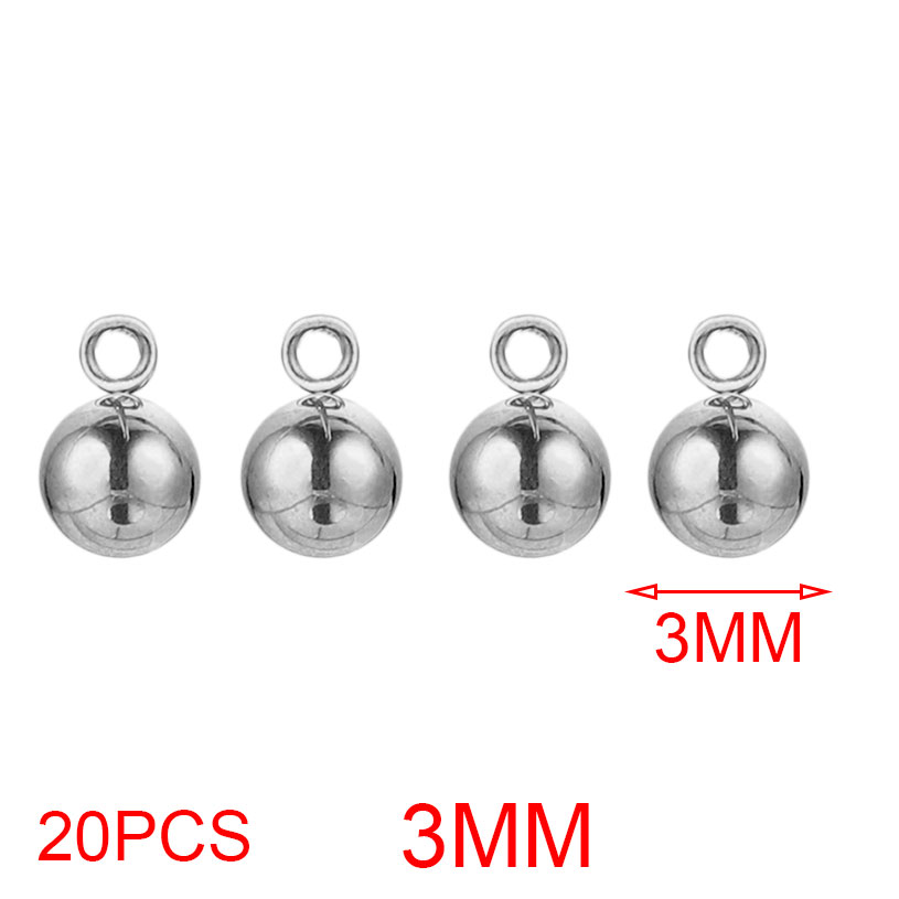 20pcs Lot 4/5/6mm Round Stainless Steel Beads Solid Ball Charms DIY Gold Plated Earrings Bracelet Jewelry Making Materials Craft: Orange