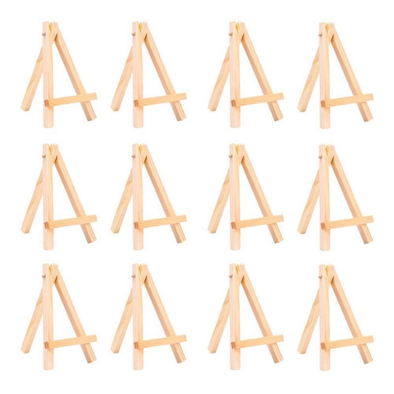 12PCS Mini Easel Wedding Wooden Card Holder DIY Artist Wedding Table Number Place Name Card Photos Stand Display Holder
