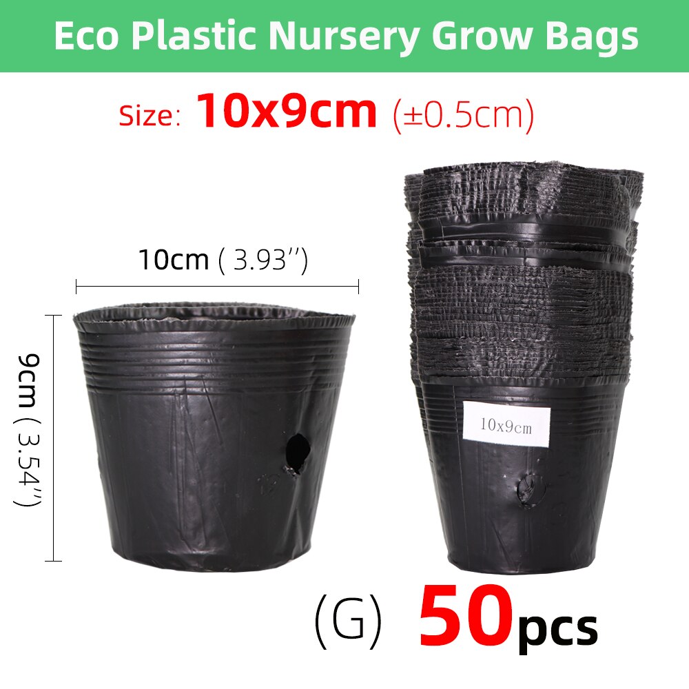 5-100pcs 16 Sizes Disposable Plastic Planting Flower Pot Nutrition Bowl Seedling Cup Black Seedling Box Home Garden Grow Bags: army green