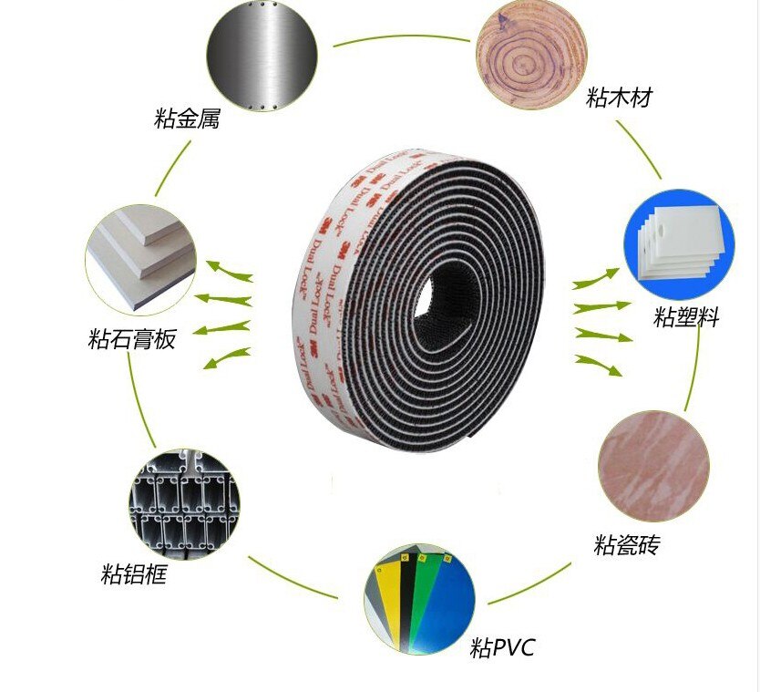 3M Velcros Adhesive Fastener Type 400/25.4mm Width Dual Lock SJ3551 Black VHB Mushroom Transparent Fastener Tape 5meter