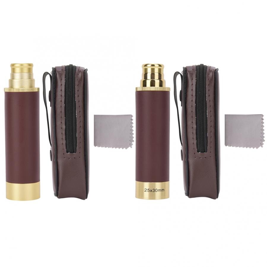 25X30 Zuiver Koper Vintage High Definition Vergroting Telescopische Monoculaire Telescoop Voor Outdoor Camping Telescoop