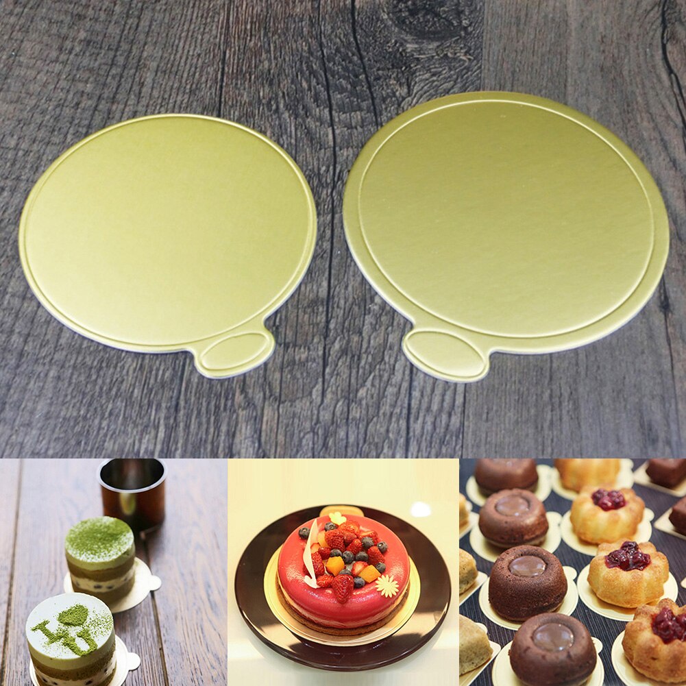 Ronde Shiny Taart Karton Cupcake Papieren Onderzetters Keuken Tool Mousses Praktische Bakken Decoratie Cake Base Goud Wegwerp