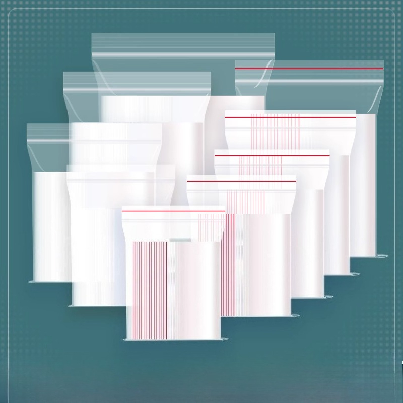 Bolsa sellada autosellante de plástico transparente, bolsas de embalaje de alimentos, bolsas de almacenamiento de subembalaje para el hogar, bolsa de plástico con cierre de cremallera, 200/100 Uds.