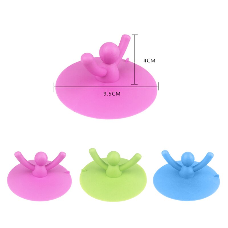 Tapón de drenaje de ducha con dibujo de persona, cubierta de silicona para bañera, recogedor de pelo para suelo, lavandería, cocina, baño, accesorios para el hogar