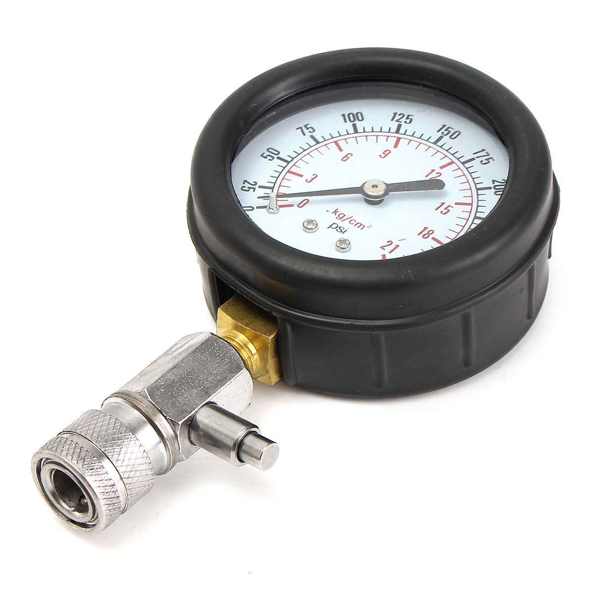 0-300 PSI Petrol Engine Pressure Gauge Tester Kit Set Compression Leakage Diagnostic Tool with 14mm and 18mm spark plug adapters