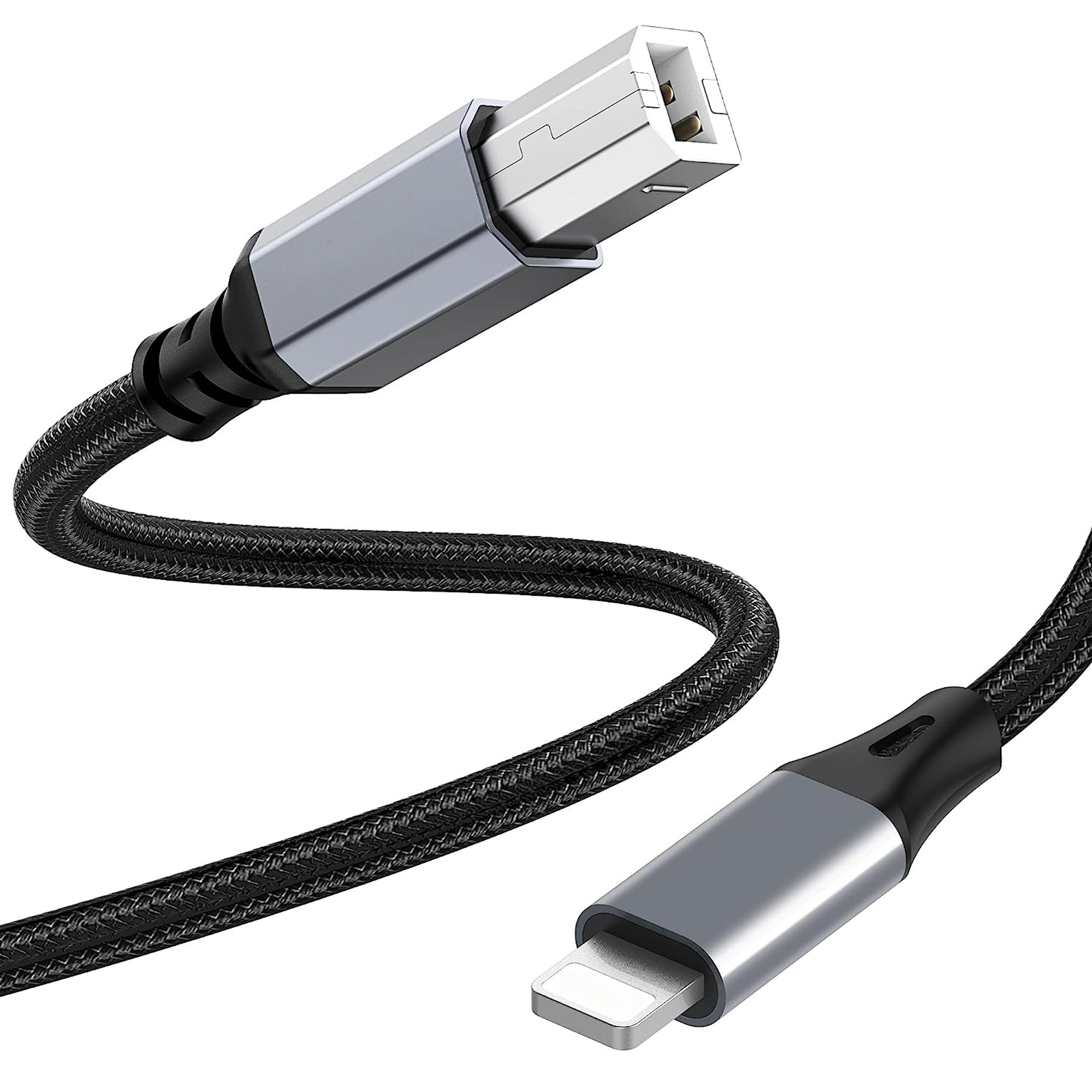 Adaptador de 8 pines a MIDI para Lightning iPhone 14 iPad a tipo B Cable USB macho a macho interfaz de Audio de instrumento de música electrónica: Naranja / 2 m