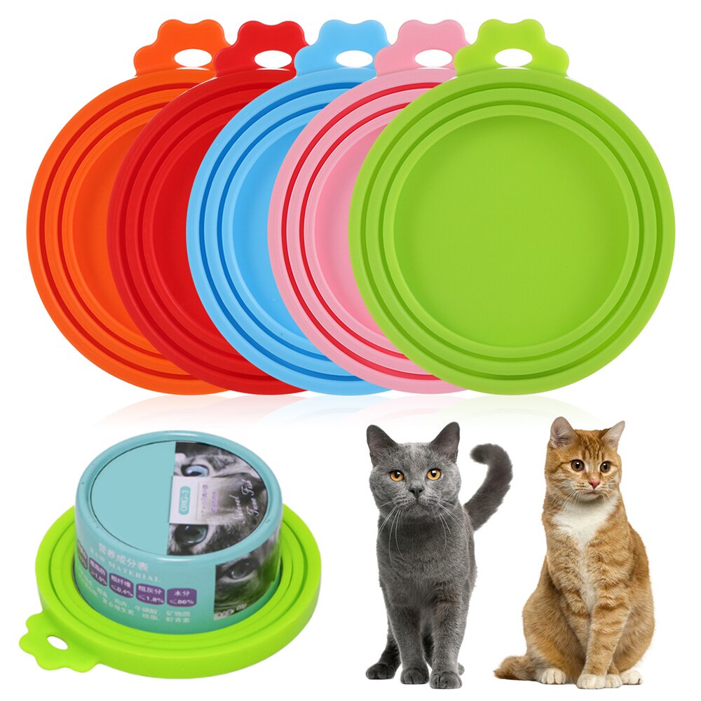 1Pc 3 In 1 Kleurrijke Silicone Blik Deksel Verzegelde Feeder Voedsel Kan Cover Herbruikbare Voedsel Opslag Houden Verse keuken Supply