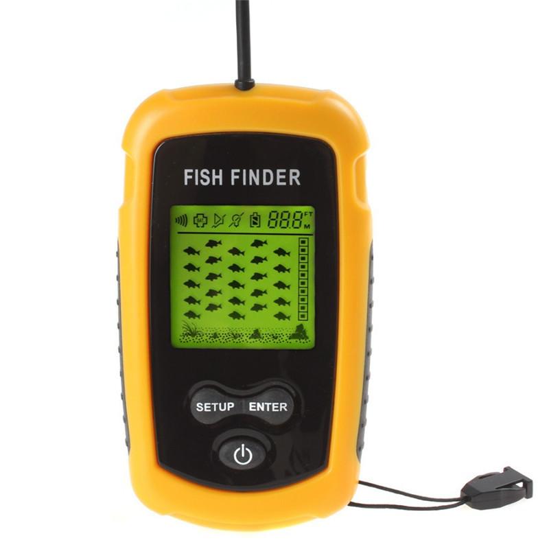 Bærbar ekkolodd ekkolodd alarm svinger dypere ekkolodd 0 .7 ~ 100m fiskeekkolodd med engelsk lcd-skjerm