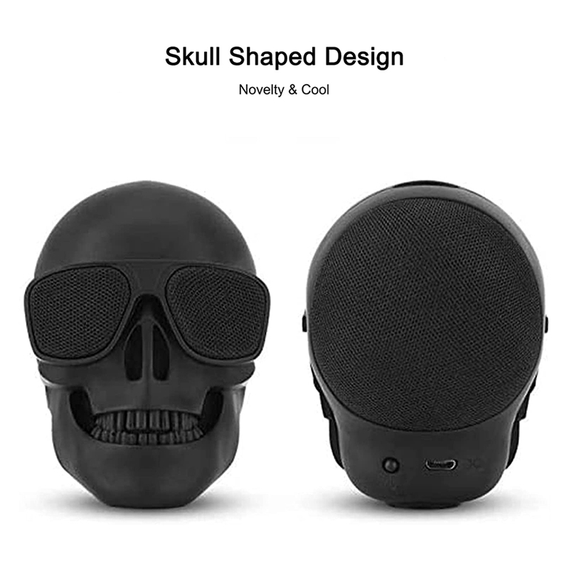 Bluetooth Speaker, Portable Bluetooth Skull Speakers for Halloween, Party, Travel, Outdoor Decor, Support TF/U Disk/AUX