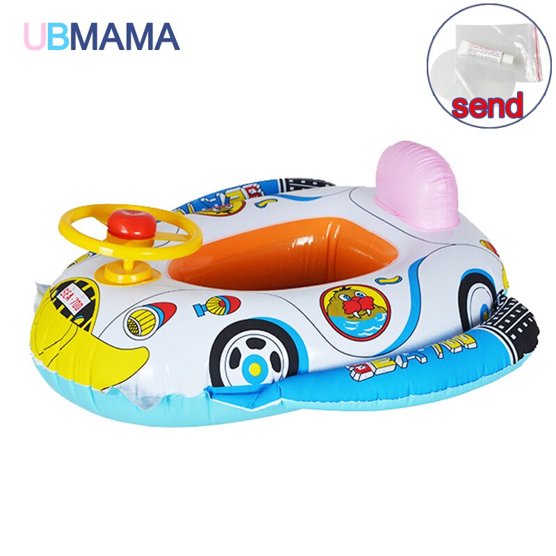 For Kids Above 2 Years Old Kid Swim Seat Floating Ring Infant Inflatable Ring Cartoon Swimming Aircraft Boat With Steering Wheel