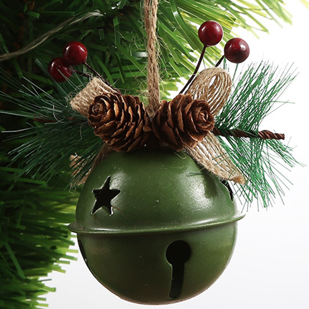 Christmas Bell Iron Xmas Tree Hanging Pendant Jingle Bell Painted Bells Red Green White Home Decoration Christmas Ornament