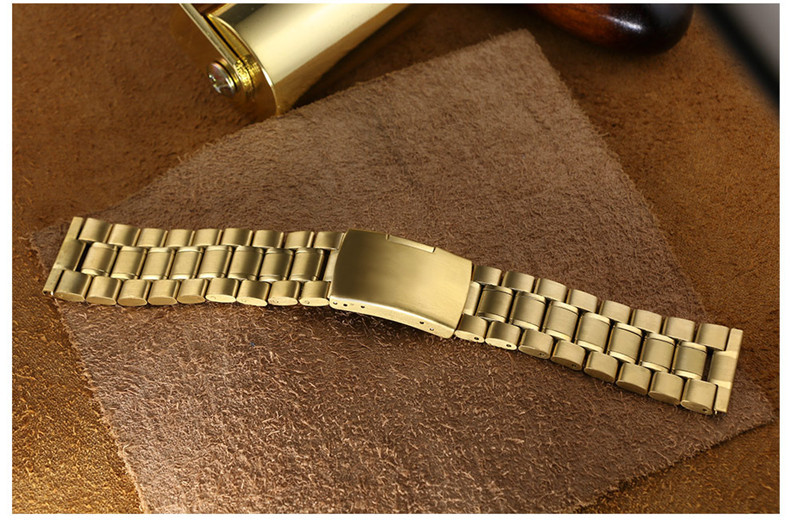 14mm 16mm 18mm 19mm 20mm 21mm 22mm 24mm 26mm bracelets de en acier inoxydable montres bracelets accessoires: Or / 18mm