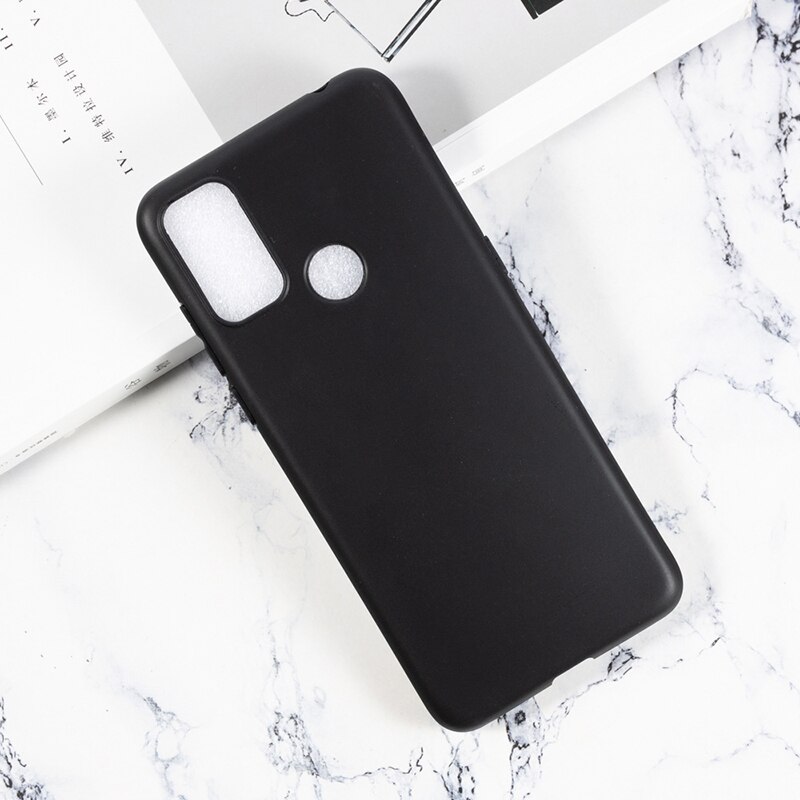 transparent Telefon fallen Für TCL 20E 20Y etui auf TCL20E TCL20Y Zurück Abdeckung Weichen Schwarz TPU Fällen Vetro Glas auf TCL 20Y 20E Pelicula: Pro TCL 20E / Schwarz Fall nur