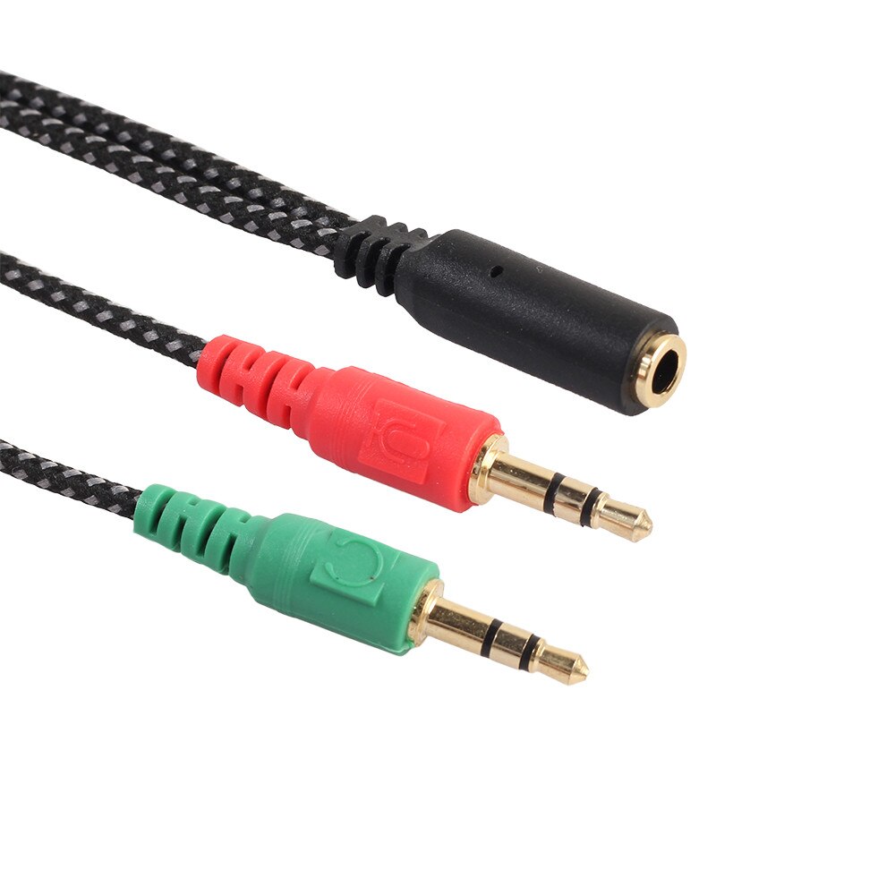 Y splitter hörlurar 2 jack 3.5 mm stereoljud y-splitter 2 hona  to 1 hane kabel adapter mikrofonkontakt för hörlurar