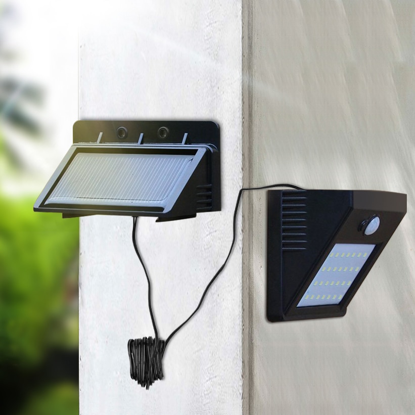 Led udendørs belysning solcelle væglampe have gadelampe nat pir bevægelsessensor sol lys foco led vandtæt energibesparelse