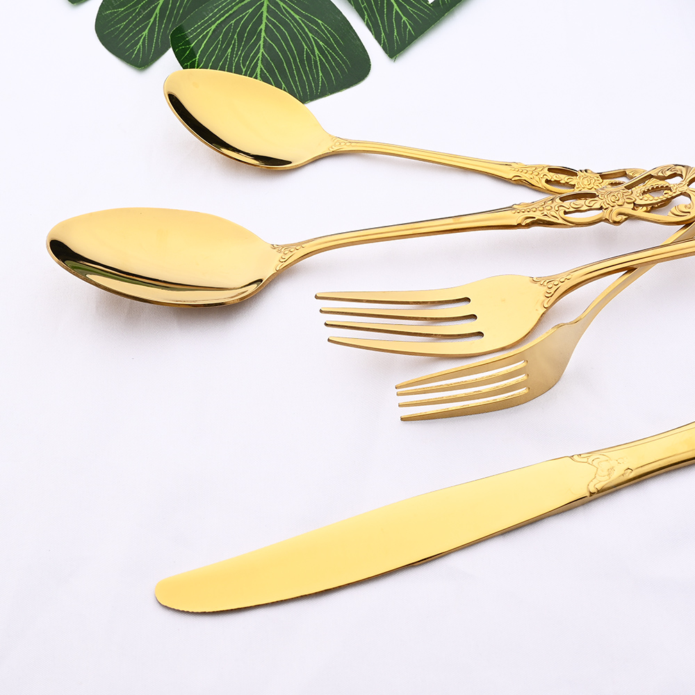 5Pcs Luxury Silver Western Dinnerware Set Stainless Steel Flatware Cutlery Set Home Fork Knife Spoon Tableware Silverware Set