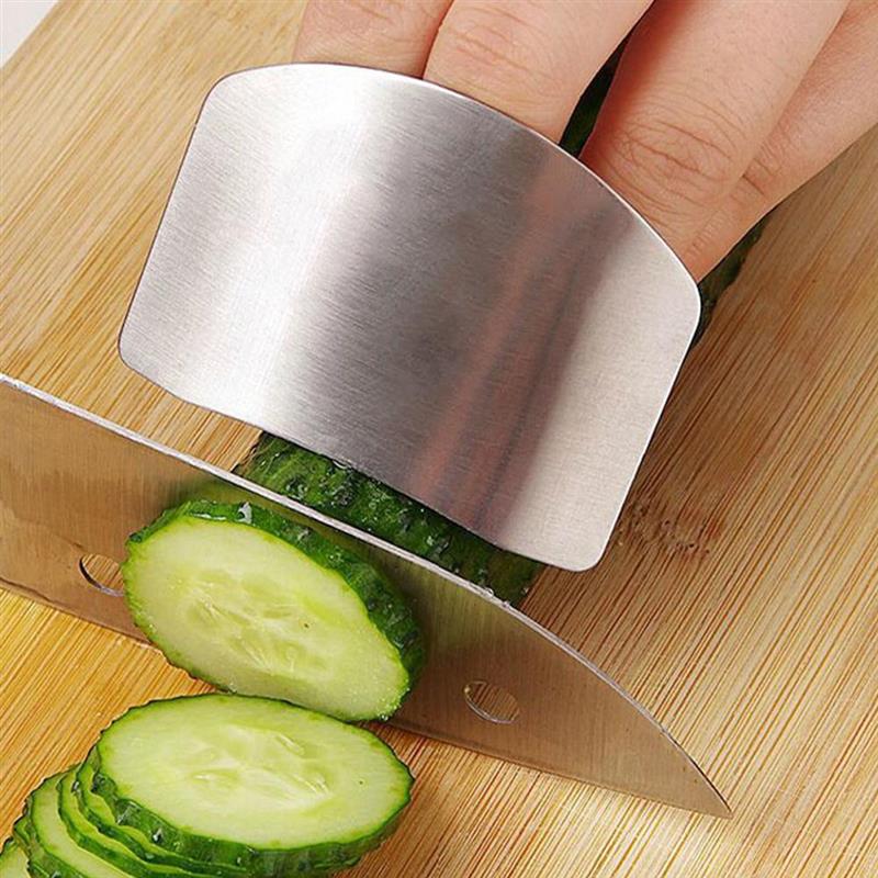 5Pcs Safety Practical Finger Protection Tool Stainless Steel Hand Protector Finger Guard Protect Finger Hand Not To Hurt