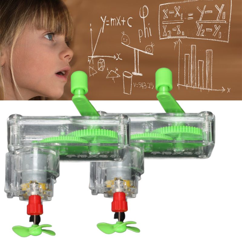 Bricolage manivelle DC générateur modèle ventilateur Kit Science expérience Interactive développer 831F
