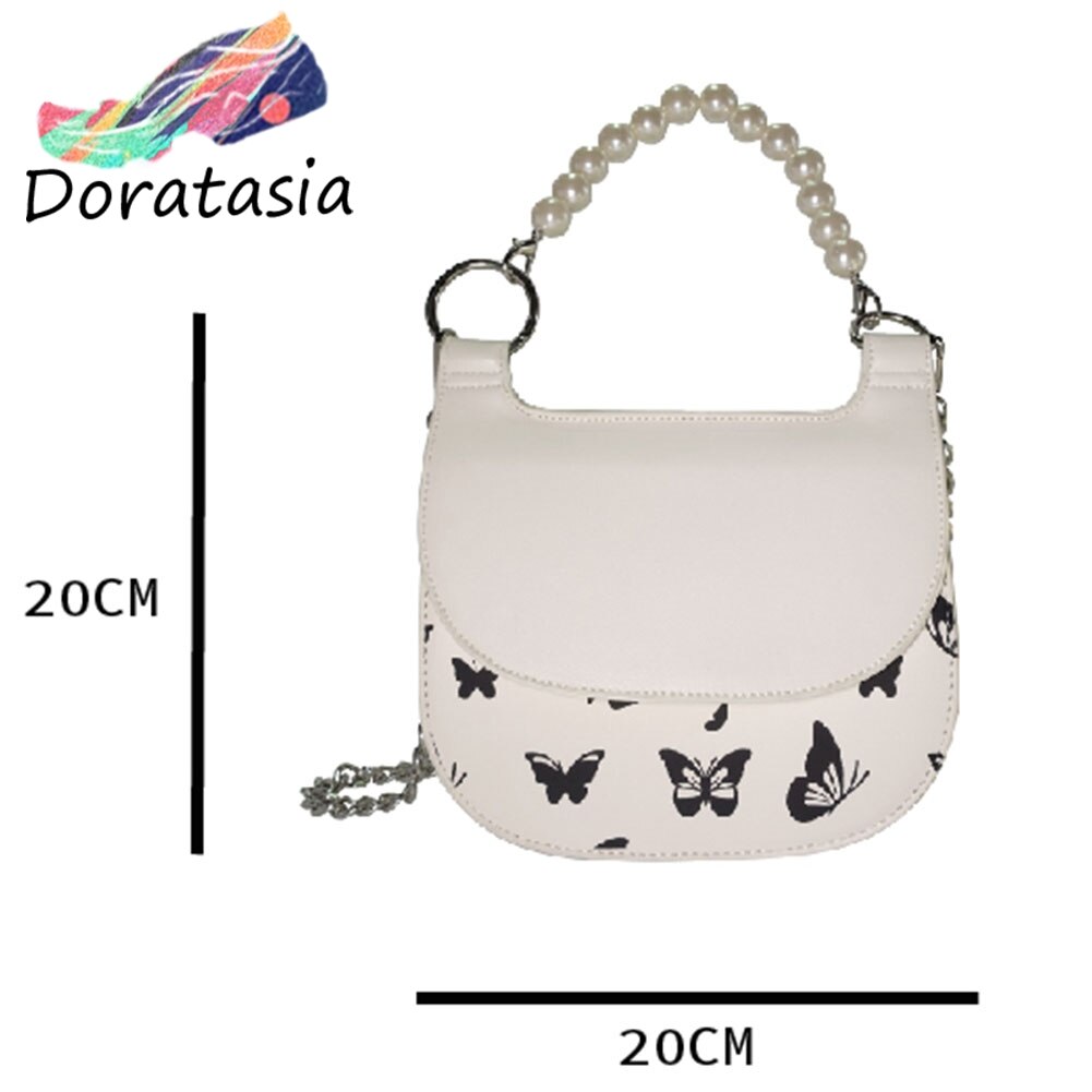 Doratasia venda quente estoque na moda senhora borboleta gótico elegante festa cadeias pérolas miçangas casual crossbody feminino schoulder sacos