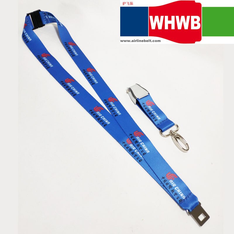 Air chine compagnie aérienne ceinture de sécurité avion boucle lanière ID badge carte titulaire pilote équipage compagnie bureau téléphone sangles