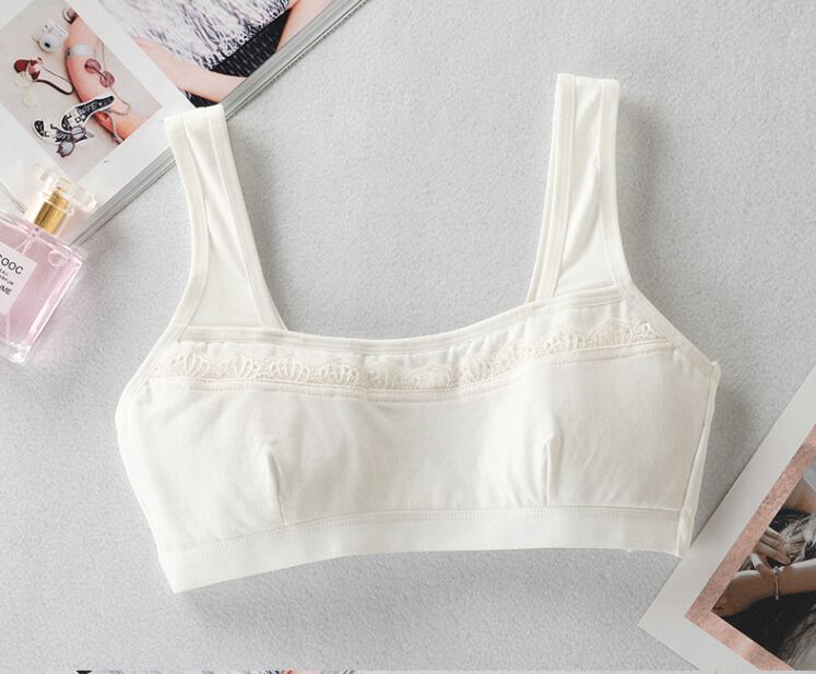 Comfortable Training Bra for Teen Girls Kids Youth Underwear Suit Children Girls Wireless Printed Cotton Bra Training Bra: White Training Bras