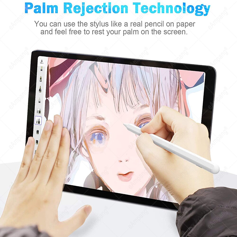 Stylus Pen for Apple iPad - Tilt Pressure Sensitive - Palm Rejection - for iPad Pro 11/12.9 Air 4 10.2 7th/8th Gen