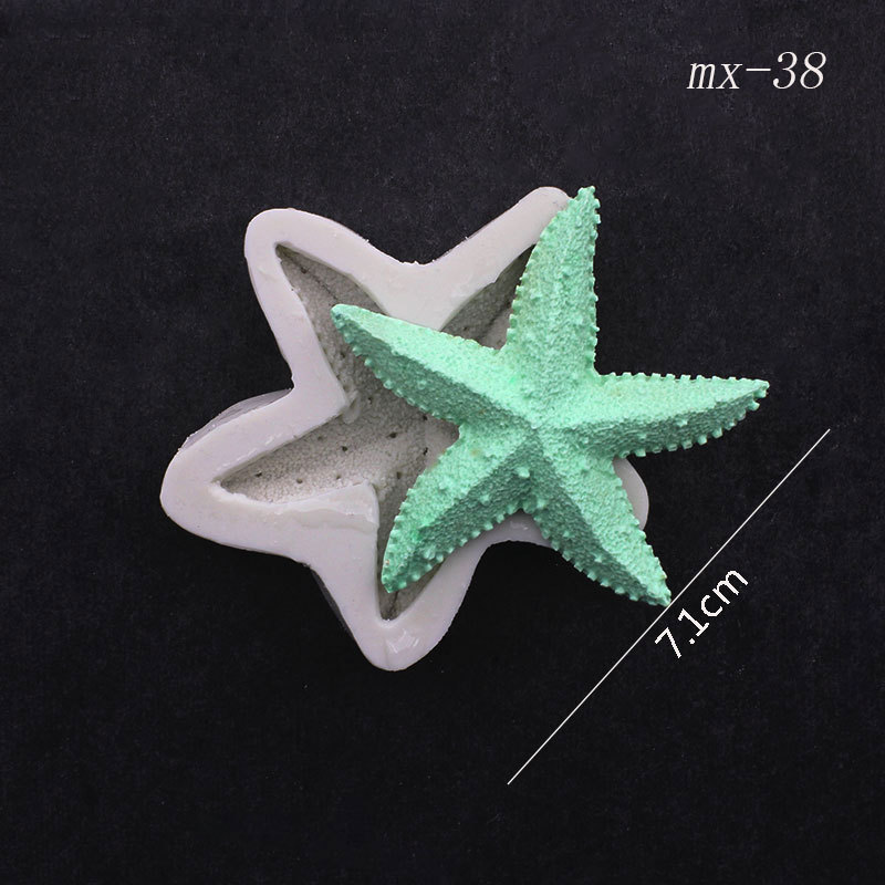 3D Shell Starfish Fondant Cake Mold Silicone Mold Set Mermaid Tail Sea Animal Cake Decorating Tools DIY Craft Fondant Molds: violet