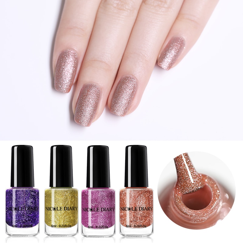 Nicole Dagboek 6 Ml Parel Matte Nail Art Polish Kleurrijke Shimmer Fast Dry Zilver Goud Nagellak Voor Nail Decoratie